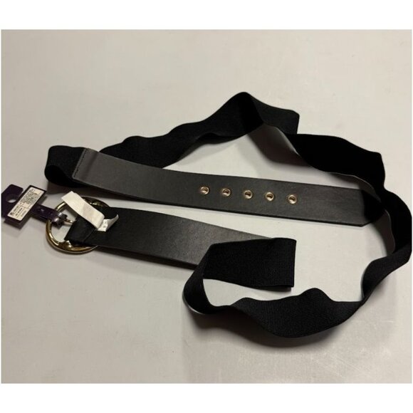 A New Day Womens Black Round Stretch Buckle Belt Fashion Accessory Sz Medium - Picture 2 of 5